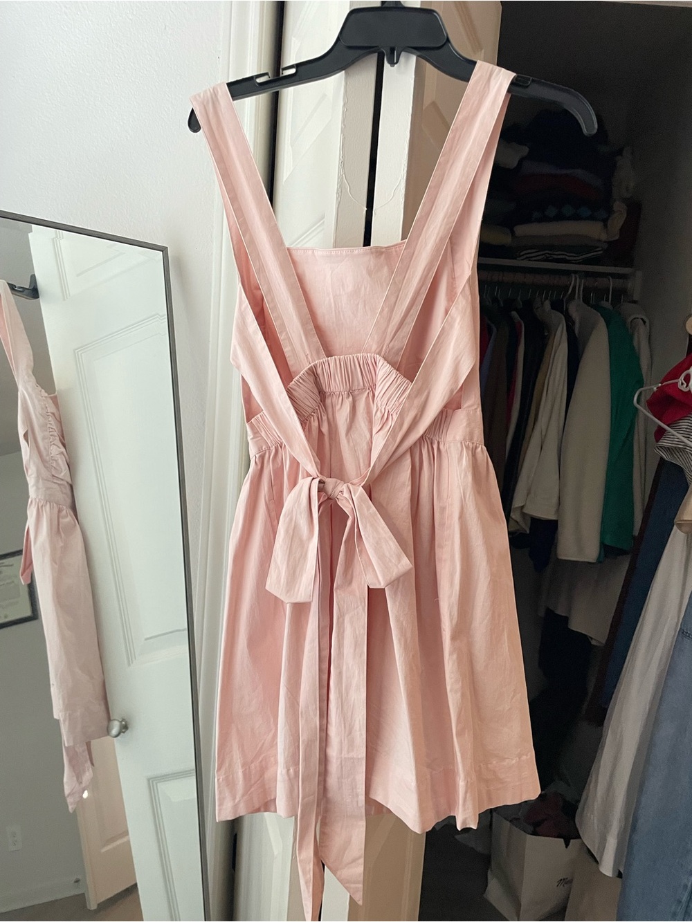 Free People Pink Sleeveless Mini Dress with Tie Back